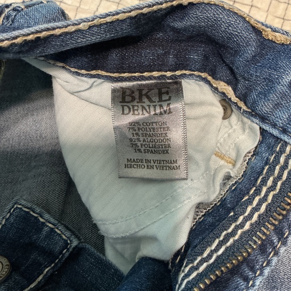 BKE denim Aiden bootleg Women stonewashed jeans 27s 28 inch inseam stitch design - Picture 5 of 11